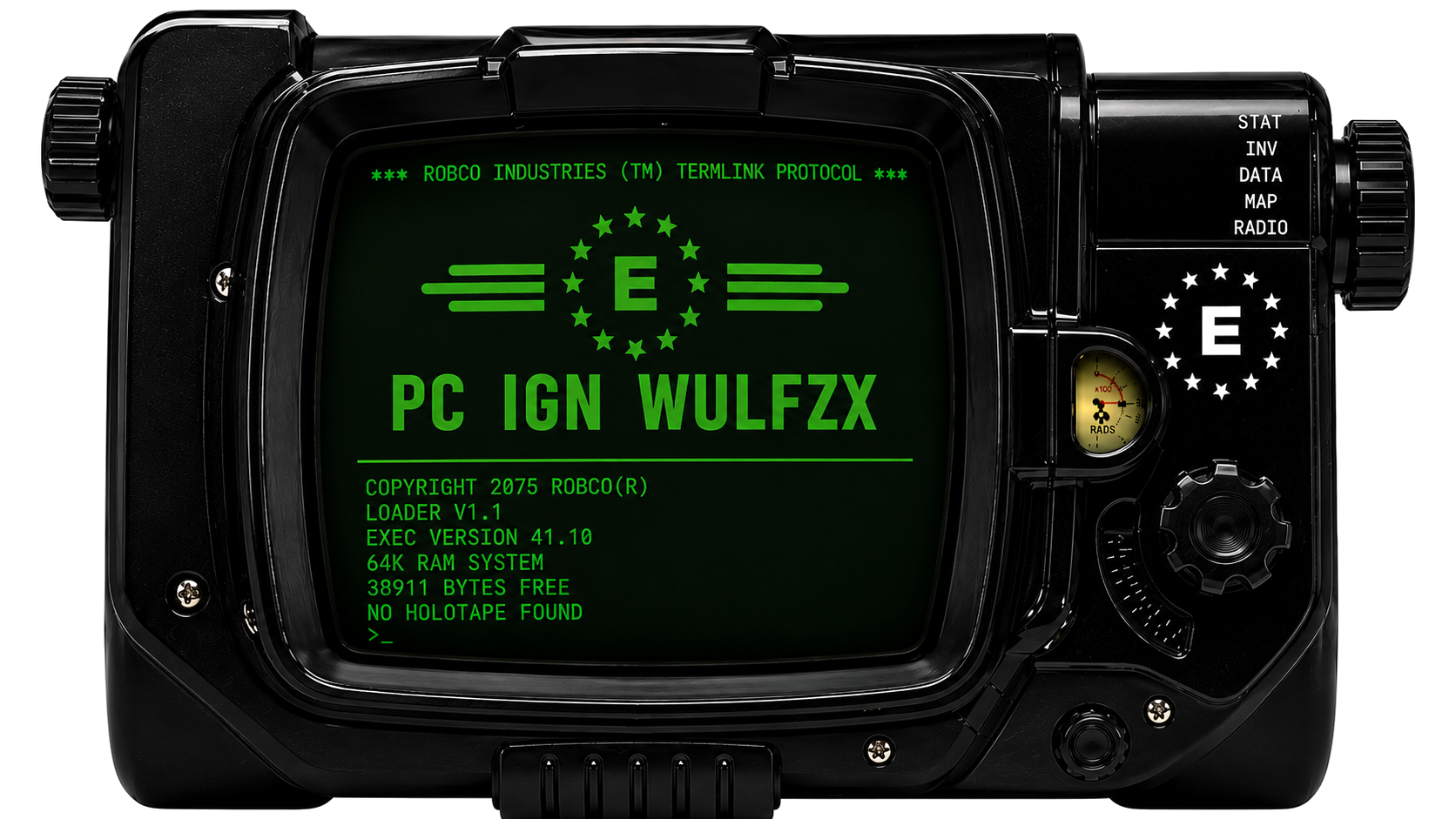 Black Enclave Pip-Boy terminal frame